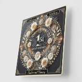 初恋の美しい花輪 スクエア壁時計 (傾斜)