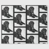 初恋の黒ラブラドル ラッピングペーパー (フラット)