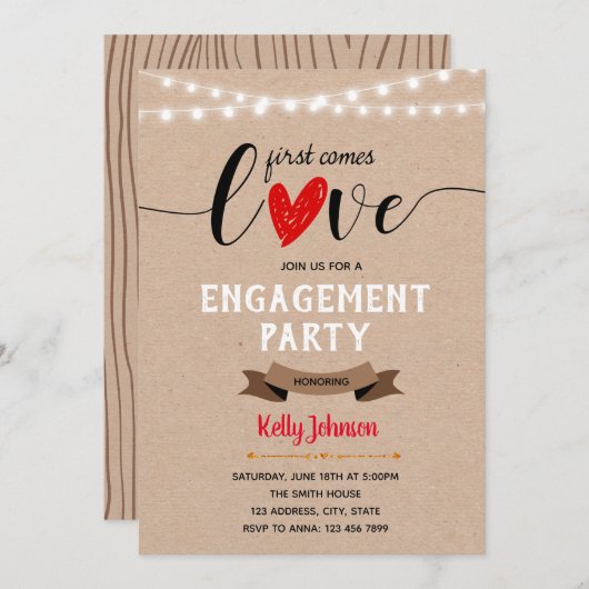 初恋来婚約 招待状 (正面/裏面)