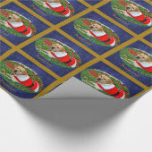 初恋-サンタの用品類の子犬 ラッピングペーパー (角)