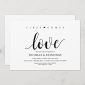 初恋、来婚約パーティ招待状 招待状 (正面/裏面)