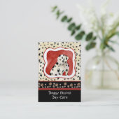 "初恋"、Audrey Jeanne著Dalmatian子犬の芸術 名刺 (スタンド正面)