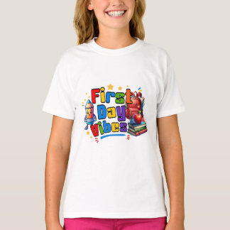 初日のワクワク スクールデザイン Tシャツ