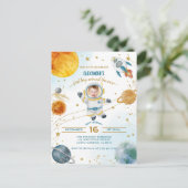 初日の出を迎えたお誕生日おめでとう 太陽の宇宙写真 ポストカード (スタンド正面)