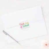 初日の学校ステッカー ラウンドシール (封筒)
