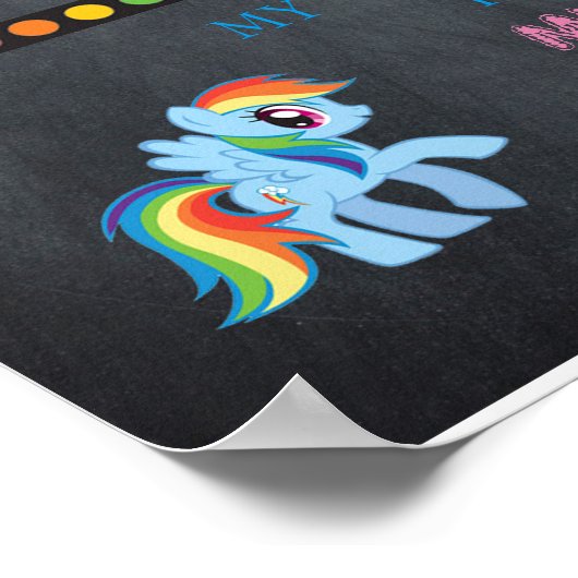 初日の幼稚園ガール黒板サイン ポスター (角)