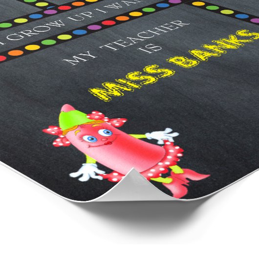 初日の幼稚園ガール，小サイズ，チャックボード ポスター (角)