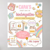 初日の新学期ボード標識 ポスター (正面)