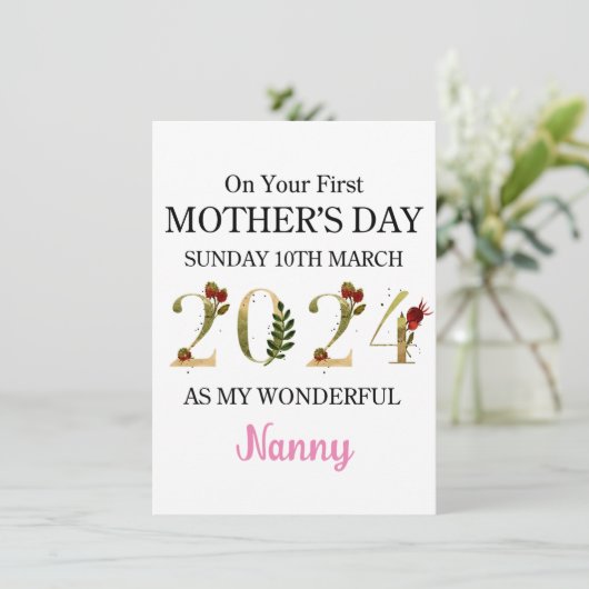 初日の母の日カード として 私のベビーシッター、ハッピー ファースト マザー シーズンカード (スタンド正面)