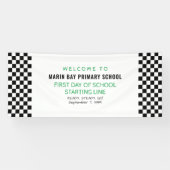 初日の開始行の開始新学期 横断幕 (横)