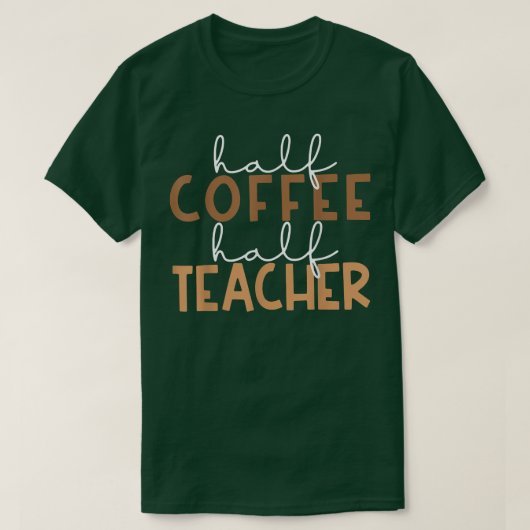 初日新学期ハーフコーヒーハーフ先生 Tシャツ (デザイン正面)