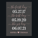 初日最高のYes日結婚の日付の記号 ポスター<br><div class="desc">1日目最高ののYes日の日のプリント結婚は、あなたの家、記念日のパーティー、または結婚式のレセプションに完璧な追加である。</div>