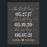 初日最高のYes日結婚の日付の記号 ポスター<br><div class="desc">1日目最高ののYes日の日のプリント結婚は、あなたの家、記念日のパーティー、または結婚式のレセプションに完璧な追加である。</div>
