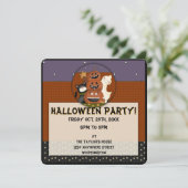 初期のかわいいキッドハローウィンパーティ招待状 招待状 (スタンド正面)