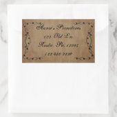 初期のつる植物シール 長方形シール (バッグ)