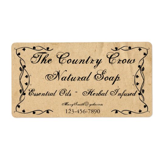 初期のつる植物製品ラベル ラベル (正面)