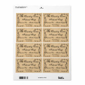 初期のつる植物製品ラベル ラベル (フルシート)