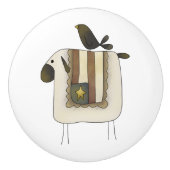 初期のでかわいいヒツジおよびカラスの引出しのノブ セラミックノブ (正面)