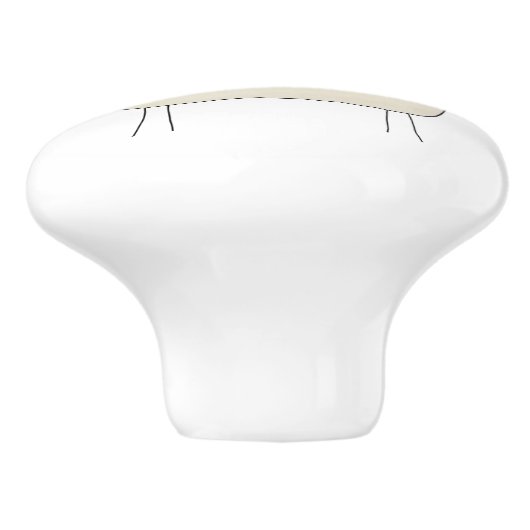 初期のでかわいいヒツジおよびカラスの引出しのノブ セラミックノブ (側面)