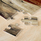 初期のなアメリカのwoodgrainの米国旗 ジグソーパズル (側面)