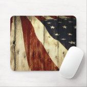 初期のなアメリカのwoodgrainの米国旗 マウスパッド (マウス)