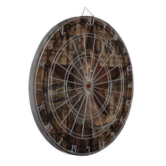 初期のなテキサス州の単独星の西欧諸国のカウボーイ ダーツボード (正面左)