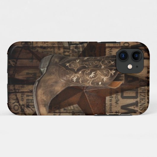 初期のなテキサス州の単独星の西欧諸国のカウボーイ Case-Mate iPhoneケース (裏面(横))