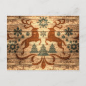 初期のなトナカイの雪片の北欧人のクリスマス シーズンポストカード (正面)