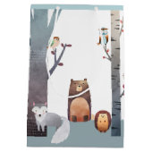 初期のなベビーの森林動物の木の鳥 ミディアムペーパーバッグ (裏面)