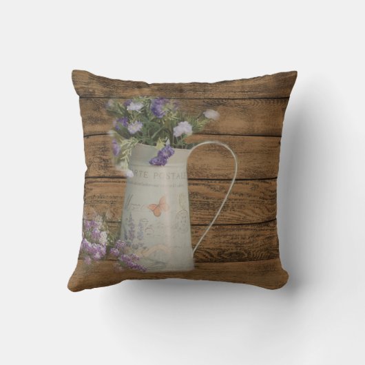 初期のな国のラベンダーの素朴な納屋木 クッション (裏面)