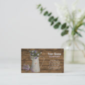 初期のな国のラベンダーの素朴な納屋木 名刺 (スタンド正面)