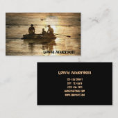 初期のな国湖のボートのカヌーの魚釣り 名刺 (正面/裏面)