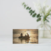 初期のな国湖のボートのカヌーの魚釣り 名刺 (スタンド正面)