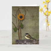 初期のな挨拶状 カード (黄色い花)