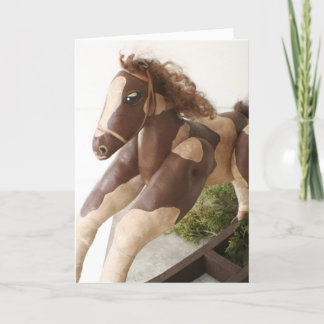 初期のな民芸のクリスマスカード-揺り木馬 シーズンカード