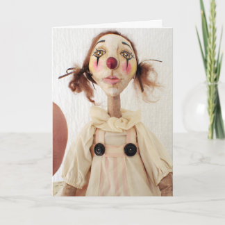 初期のな民芸のピエロのバースデー・カード カード