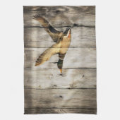 初期のな納屋の木製の西欧諸国のマガモのアヒル キッチンタオル (縦)