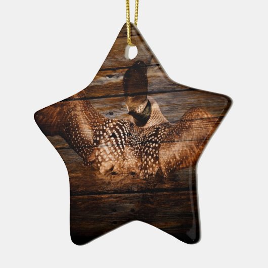 初期のな納屋の木製の西欧諸国の水鳥の水潜り鳥 セラミックオーナメント (左)