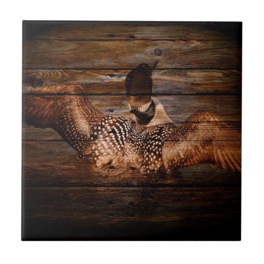 初期のな納屋の木製の西欧諸国の水鳥の水潜り鳥 タイル (正面)