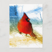 初期のな西欧諸国のクリスマスの赤の（鳥）ショウジョウコウカンチョウ シーズンポストカード (正面)