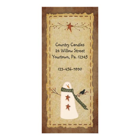 初期のな雪だるまの棚カード ラックカード (正面)