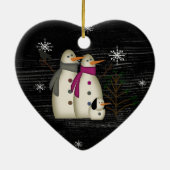 初期のな雪のカップルのオーナメント セラミックオーナメント (裏面)
