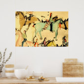 初期のインディアンウマヴィンテージフォークアートスケッチ ポスター (キッチン)