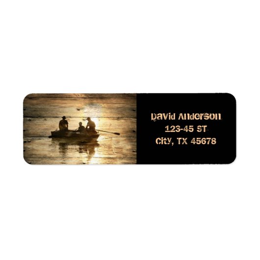 初期のカントリーレイクボートカヌー魚釣り ラベル (正面)