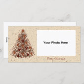 初期のクリスマスツリーフォトカード シーズンカード (正面/裏面)