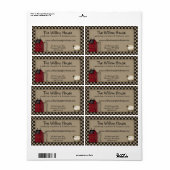 初期のサルトボックスハウスと柳の木の出荷 ラベル (フルシート)