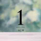 初期のシンプルでエレガントな結婚式のテーブル番号 アクリルサイン (ニュートラル)