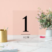 初期のシンプルでエレガントな結婚式のテーブル番号 アクリルサイン (ウェディング)