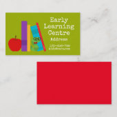 初期のセ学ンターの幼稚園のビジネスブックウォーム 名刺 (正面/裏面)