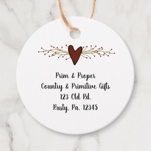 初期のハートラウンドつるラベル フェイバータグ (正面)